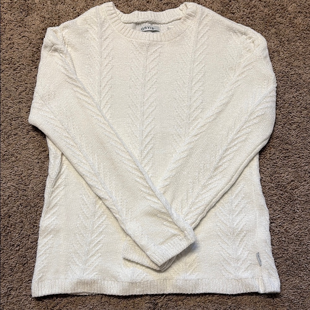 Orvis White Crew Neck Sweater